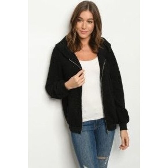 Black Teddy Jacket M - Picture 1 of 3